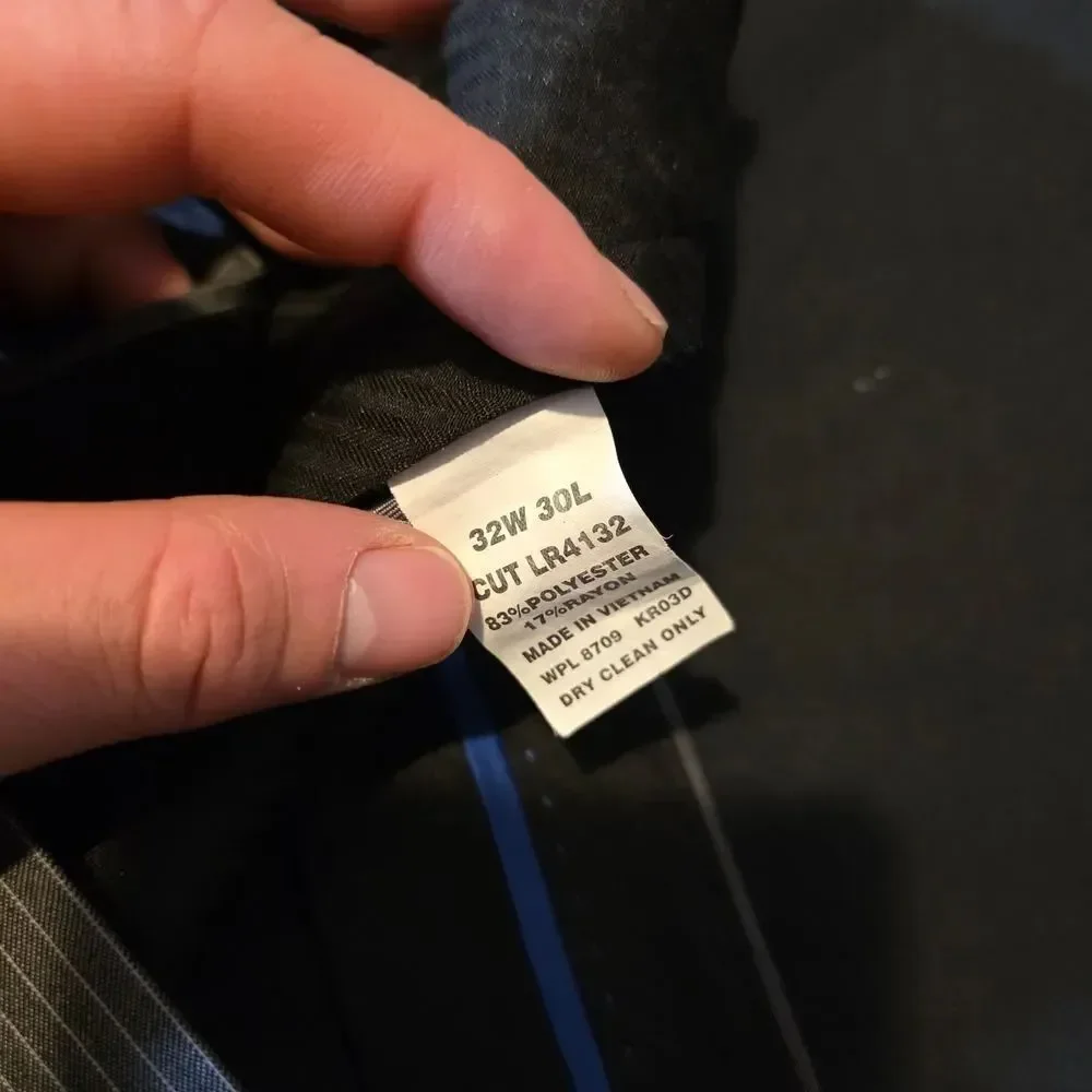 Kenneth Cole Gray Striped Suit Mens 38S